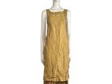 an image of a mannequin wearing a yellow dress with fringes