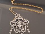 a necklace that has been placed on top of a table
