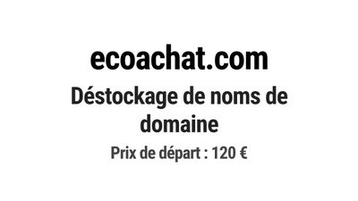 Nom de domaine ecoachat.com. Catégorie: Écologie et environn…