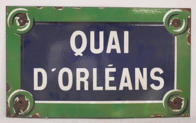 un panneau sur lequel est inscrit « quai d'Orléans »