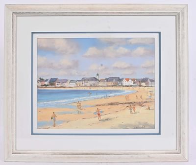 José DAOUDAL (1954-) "Sur la plage Quiberon"