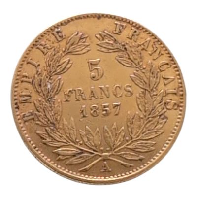 l'image d'une pièce d'or sur laquelle figure le chiffre 5