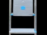 an image of a white ladder with blue steps on a black background