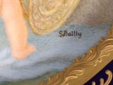 a picture of a painting of an angel with a halo on it