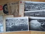 plusieurs photos en noir et blanc d'une pile de vieux magazines