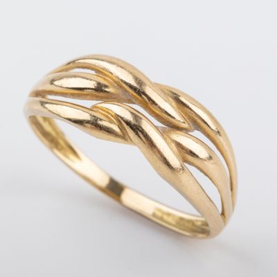 Bague jonc or tressé 18K Poids : 2. - Photo 1