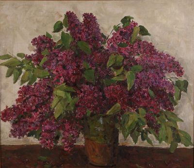 ECOLE du XXème s Bouquet de lilas de Indes