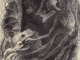 une image représentant un dessin en noir et blanc d'un homme et d'un chien
