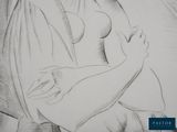 pencil drawing of a woman holding a baby in her arms