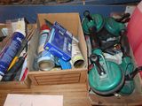 a box full of assorted items on a table