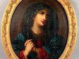 une image représentant un tableau où l'on voit une femme qui joint les mains