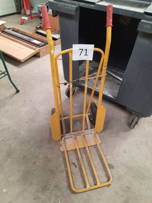 Diable en métal laqué jaune - Photo 1