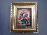 a picture of a painting of flowers in a vase