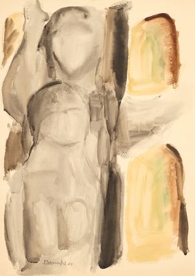 an image of a painting of a woman holding a knife and a piece of bread