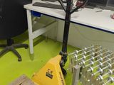 a fork lift in the middle of a work area
