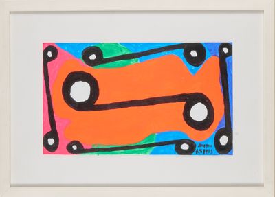 an image of a picture of an orange piece of art