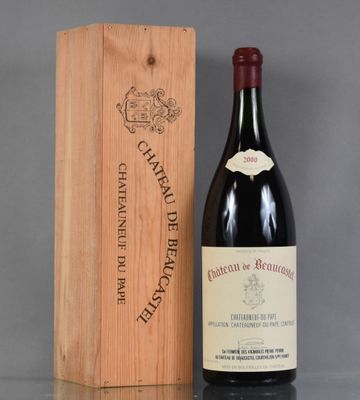 an image of a bottle of red wine next to a wooden box