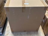 a large box sitting on a pallet in a warehouse
