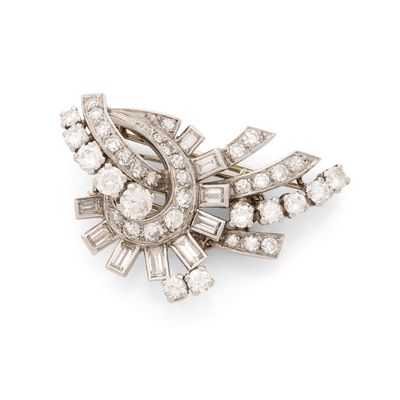 broche en diamant art déco, par van cleef