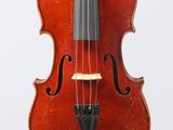 a close up of a violin with a bow on a white background
