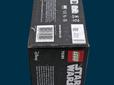 a box of lego star wars items on a blue background