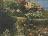 une image représentant un tableau où l'on voit une femme assise sur un banc au bord de l'eau