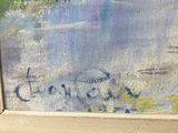 an image of a painting of a river with trees in the background