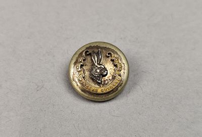 un gros plan d'un bouton orné d'un lapin