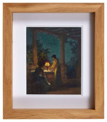 une image représentant un tableau où l'on voit deux personnes assises à une table