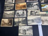 many old photographs of people and horses on display