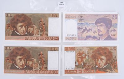 four different bank notes with a picture of a man on them