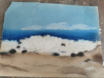 Eugène BABOULENE (1905-1994) Mykonos Technique mixte fusain …