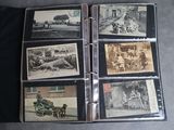 several old photos of people and horses are in a binder