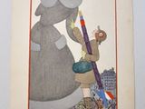 a picture of a drawing of a bear and a bear holding a pencil