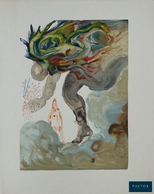 une photo d'un tableau représentant un homme avec un poisson sur la tête