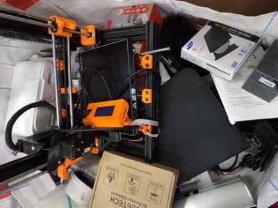 a box full of electronics and other items that are in it
