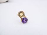 amethorate and citrine ring in 14k yellow gold
