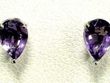 pair of amethorate earrings on a white surface