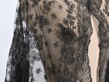 an image of a mannequin torso with a black lace jacket on it
