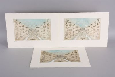 deux cartes sur lesquelles figure une image représentant une scène de plage