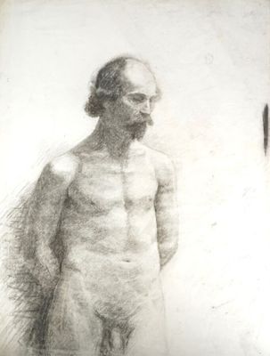 un vieux dessin représentant un homme barbu et moustachu