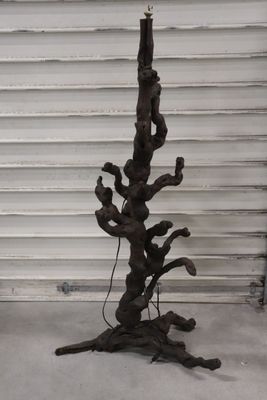 a lamp that is on top of a tree