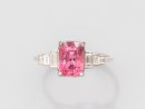 a pink tourmaline and diamond ring