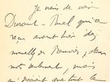 an old handwritten letter with a picture of a man holding a tennis racquet