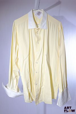 RONALD HOLLAND - Chemise jaune et blanche à manches longues …