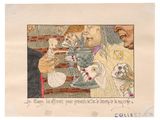 a drawing of a man and a woman having a tea party
