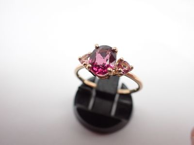 Bague en or et tourmalines, poids 2,5 gr, TDD 55 - Photo 1