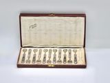 a case with a set of silverware in it