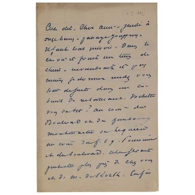 une lettre manuscrite d'un homme qui tient une feuille de papier