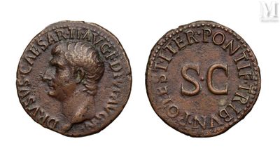 a close up of two old coins with a woman ' s face on them